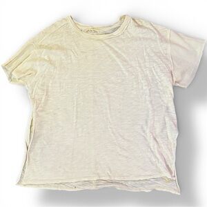 We The Free Oversized Ivory Cream Short Sleeve Tee - Sz M (flaws)